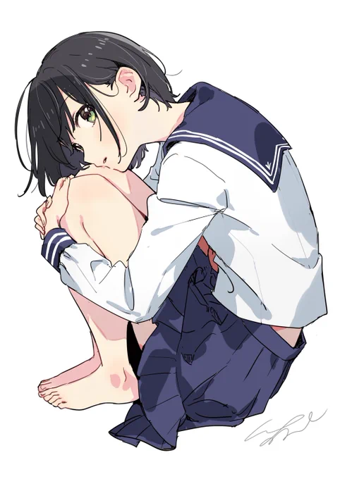 丸まってる子描くの好きです#先輩はおとこのこ 