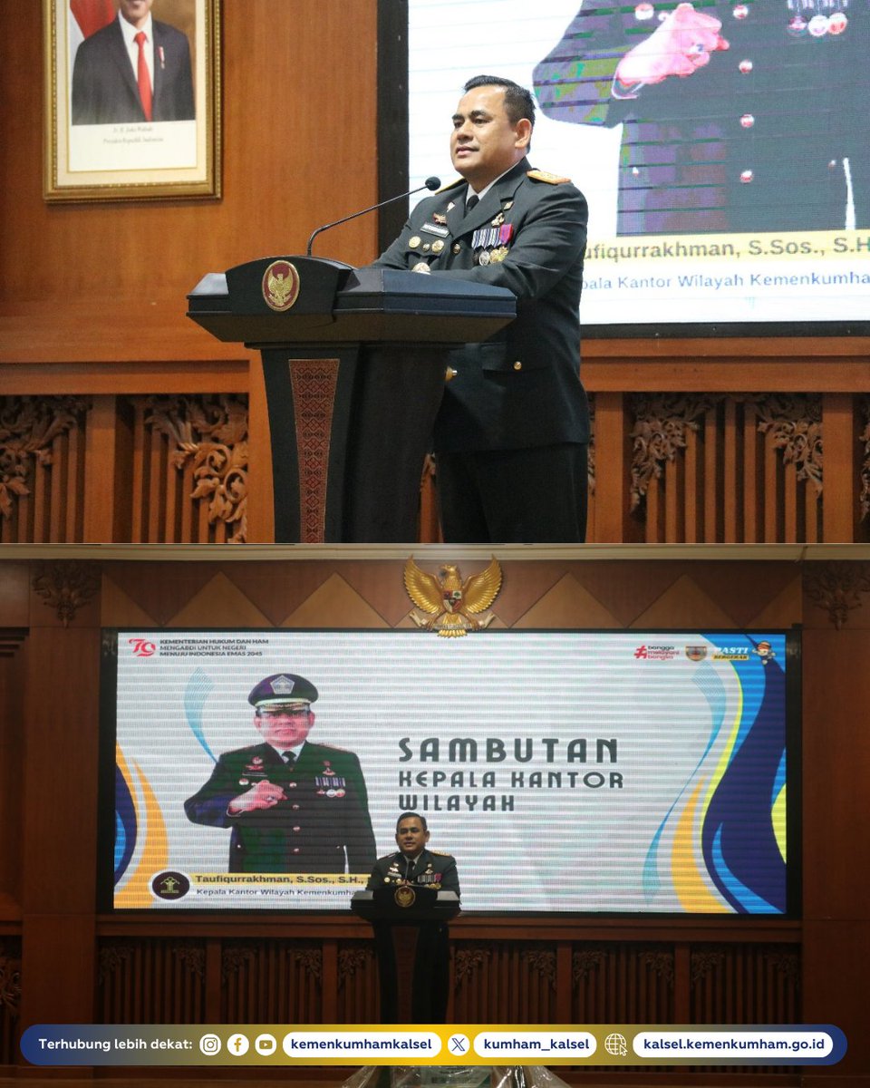 kemenkumkalsel's tweet photo. Syukuran Hari Pengayoman Ke-79 di Kemenkumham Kalsel, Penghargaan dan Prestasi Warnai Puncak Acara

Selengkapnya:
https://t.co/fji4uMrYv4

#KumhamKalsel
#Taufiqurrakhman
Kanwil Kemenkumham Kalsel
Taufiqurrakhman https://t.co/MbZsX0Iesr