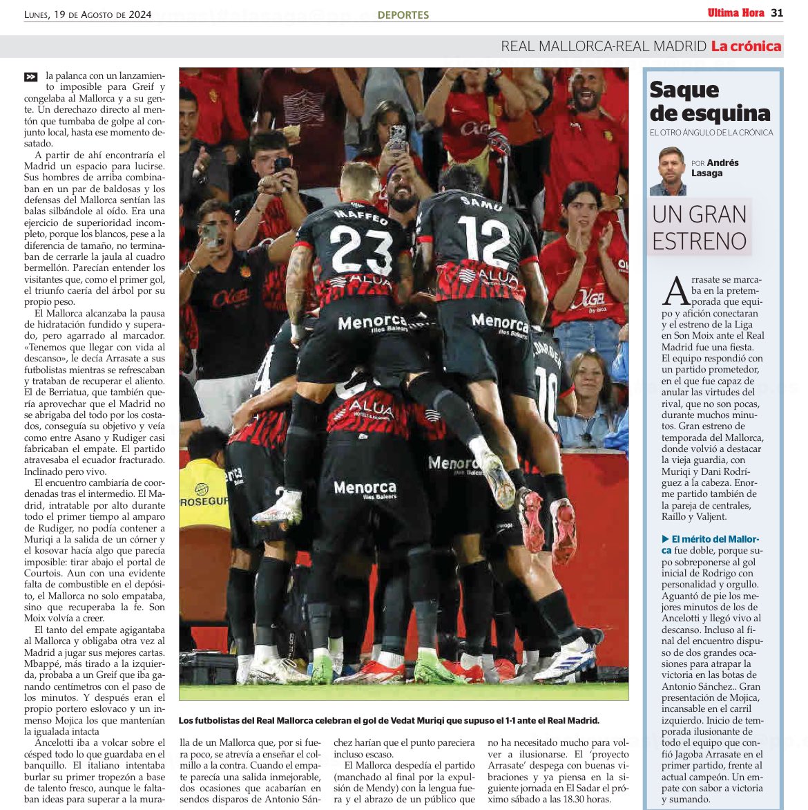 Andres Lasaga (@alasaga) on Twitter photo Nueva temporada futbolística y ahí seguimos, opinando sobre el <a href="/RCD_Mallorca/">RCD Mallorca</a> en <a href="/UHmallorca/">Ultima Hora Mallorca</a>. Gracias por la confianza. 🙏☺️ Nueva temporada futbolística y ahí seguimos, opinando sobre el <a href="/RCD_Mallorca/">RCD Mallorca</a> en <a href="/UHmallorca/">Ultima Hora Mallorca</a>. Gracias por la confianza. 🙏☺️