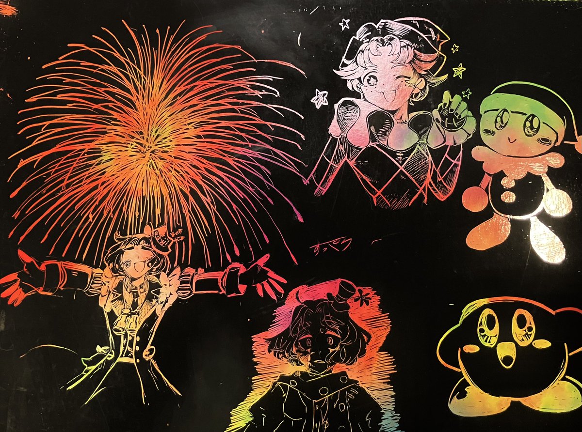 「れいんぼーペーぱーしーとなるものを頂いたので遊びました難しいけど線を描くだけで綺」|すっぺろのイラスト
