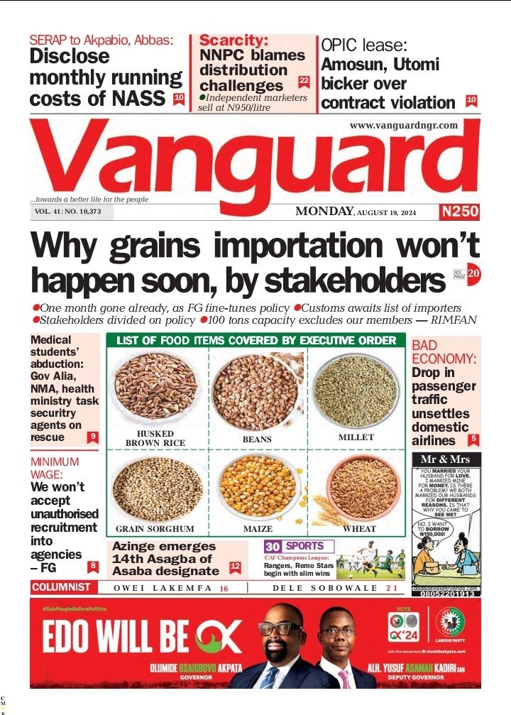 standard_ngr's tweet image. 3. The Nation
- Petrol scarcity brings back queues to Lagos, Abuja

4. Vanguard
- SERAP to Akpabio, Abbas: Disclose monthly running costs of NASS

Tags: Fuel Subsidy I #WhatsAppMobileNumberDatabase I #VenezuelaLibreDitadorship I #VenezuelaLibreInformare I #BigBrotherNaija I Tjay