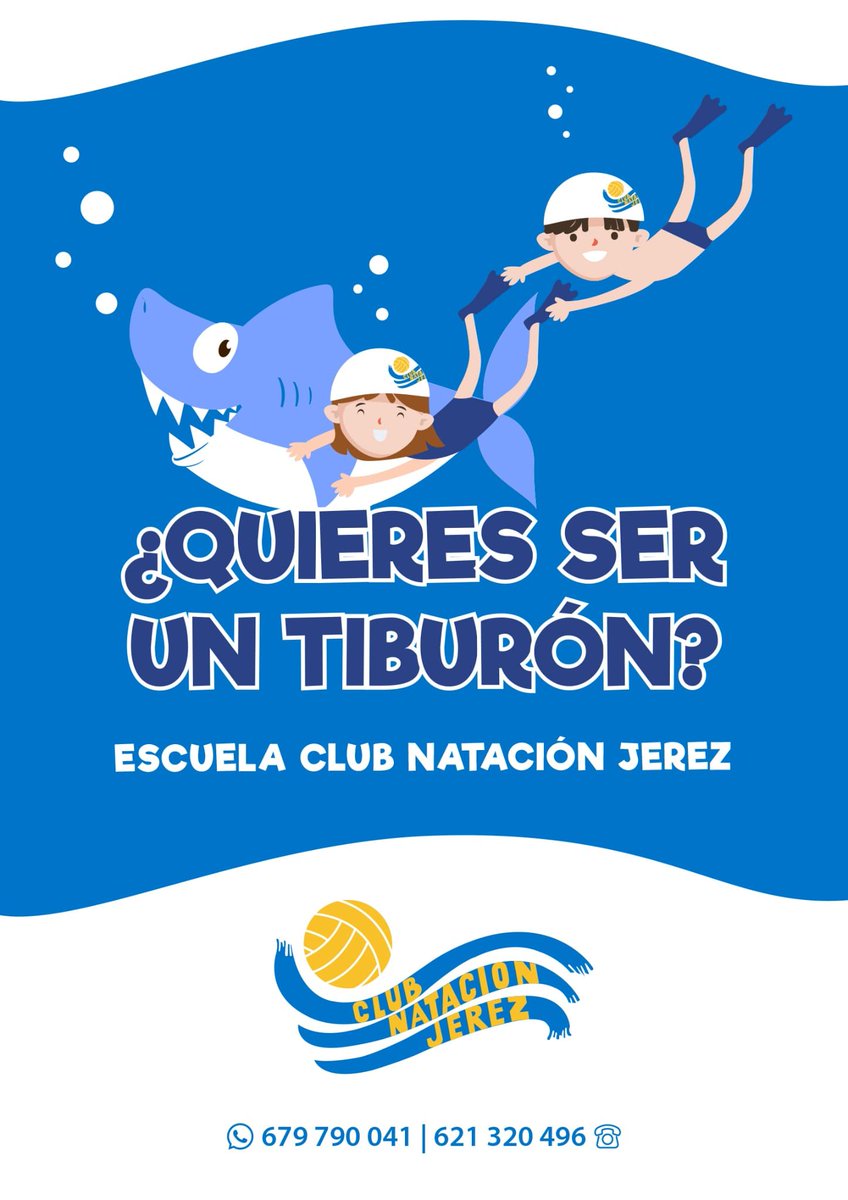Quieres ser un Tiburón 🦈? 
A partir del 9 de septiembre comenzamos con las pruebas de nivel para formar parte de la Escuela de Precompetición del Club Natación Jerez 
Te esperamos 👌💪🏊‍♀️

<a href="/aytoJerez/">Ayuntamiento d Jerez</a> <a href="/fanatacion/">Fed. And. Natación</a> <a href="/radiojerez/">Radio Jerez - SER</a>