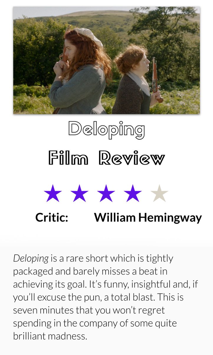 Thank you <a href="/UKFilmReview/">UK Film Review</a>! 
Watch Deloping here!

vimeo.com/870077939