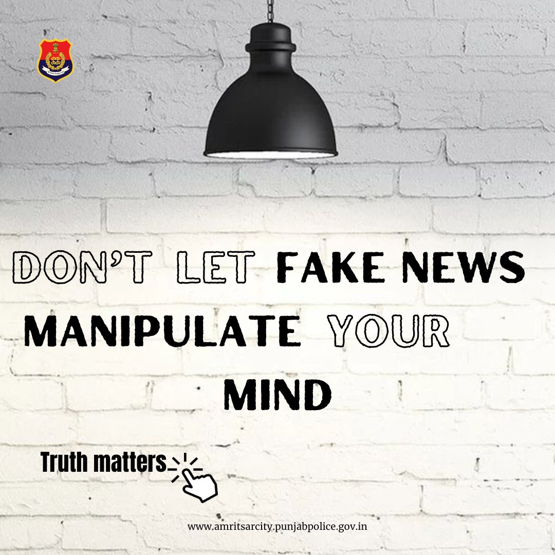 cpamritsar's tweet image. ਸੂਚਿਤ ਰਹੋ: ਝੂਠ ਫੈਲਾਉਣ ਵਾਲੀਆਂ ਜਾਅਲੀ ਖ਼ਬਰਾਂ ਤੋਂ ਸਾਵਧਾਨ ਰਹੋ। ਸ਼ੇਅਰ ਕਰਨ ਤੋਂ ਪਹਿਲਾਂ ਤੱਥਾਂ ਦੀ ਜਾਂਚ ਕਰੋ।

Stay informed: Beware of fake news spreading falsehoods. Fact-check before you share.

#FactCheckFirst 
#StayInformed