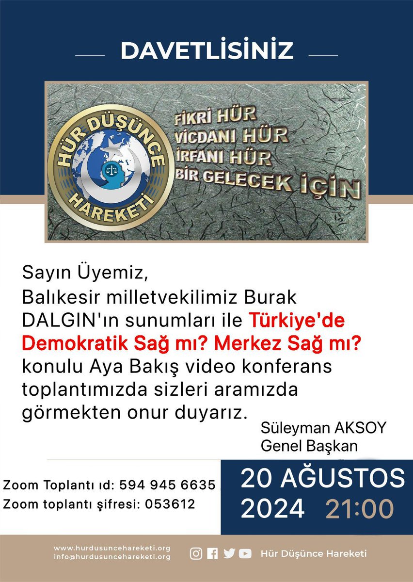 "Fikri Hür, Vicdanı Hür,İrfanı Hür Bir Gelecek İçin!..."<a href="/HurDusunceHrkt/">Hür Düşünce Hareketi</a>