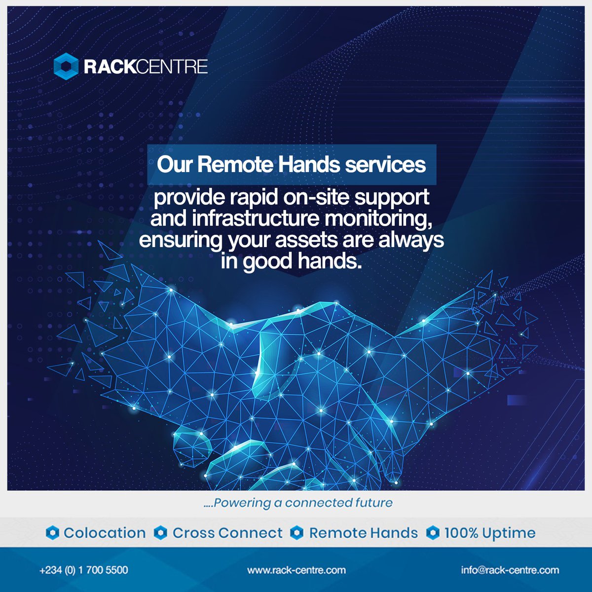 RackCentre's tweet image. Need a data centre with extra support? We deliver remote supervision, on-site assistance, and infrastructure monitoring for assets hosted at Rack Centre.

Know more&amp;gt;&amp;gt; rack-centre.com/data-centre-se…

#Datacentre #Datacentresupport #RemoteHands #Rackcentre