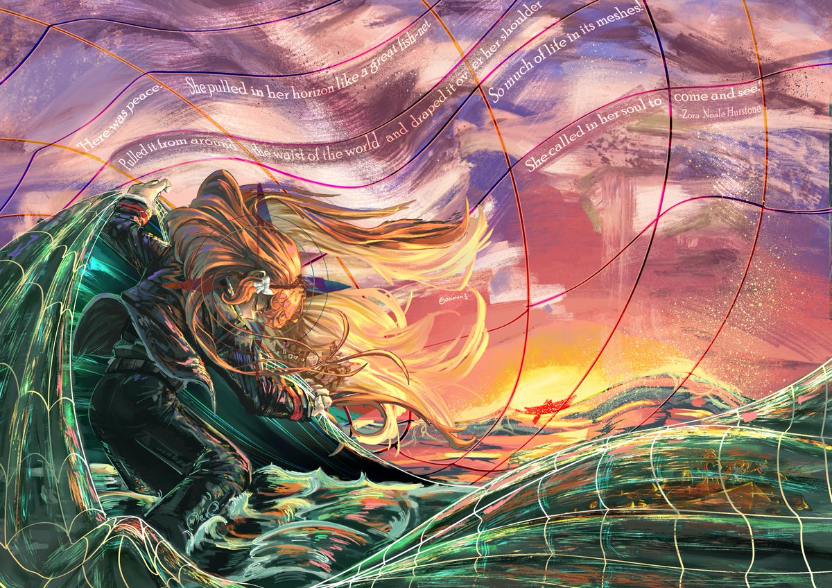 #LimbusCompany 
" Here was peace. She pulled in her horizon like a great fish-net. Pulled it from around the waist of the world and draped it over her shoulder. So much of life in its meshes! She called in her soul to come and see."

Canto V
Ishmael Drawing inspired by this Quote