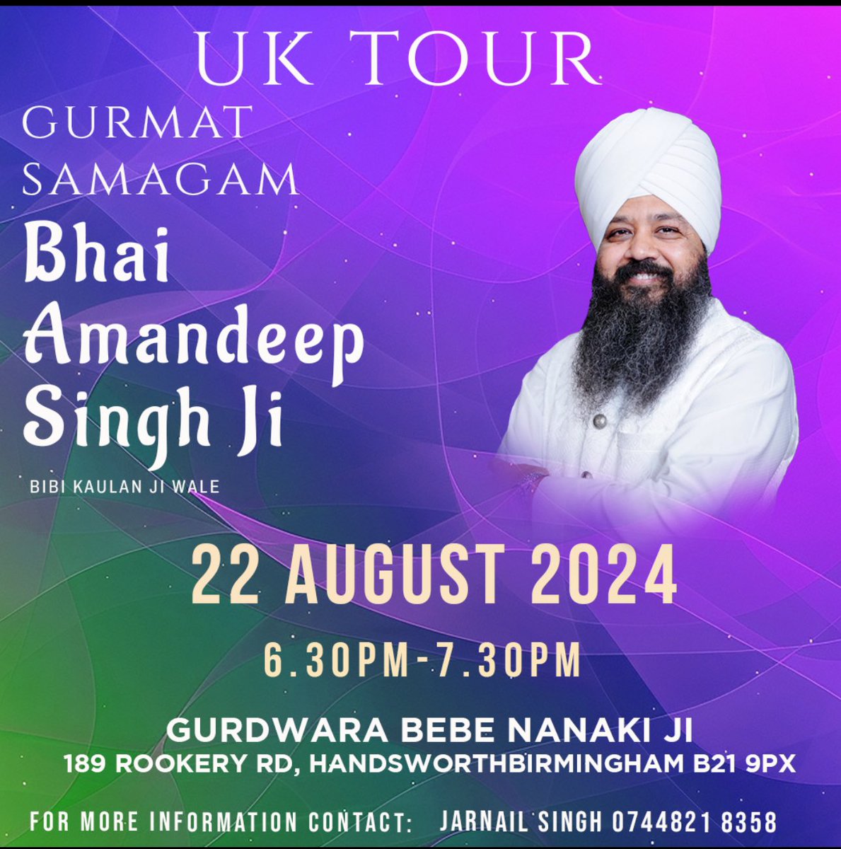 bhaiamandeepsin's tweet photo. U.k Upcoming Samagam.Bhai Amandeep Singh Ji Bibi Kaulan Wale.#bhaiamandeepsinghji #bhaiamandeepsingh #bibikaulanwale #uk #samgam https://t.co/g6AEOwR7lT