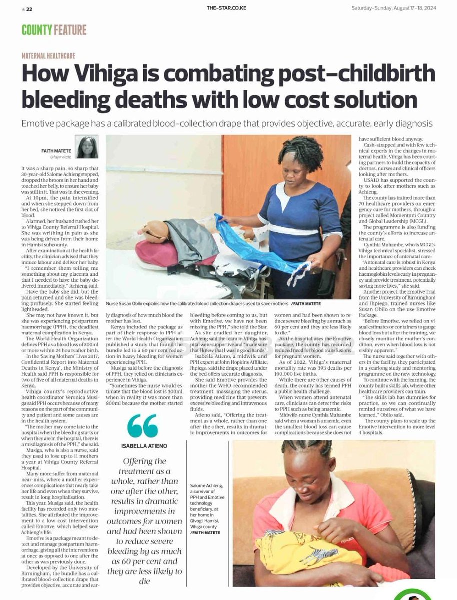 The <a href="/EmotiveTrial/">E-MOTIVE Trial</a> ripple effects can still be felt across the world. Vihiga was one of the hospital in Kenya that benefited from the PPH care bundle training. #EveryBirthCounts