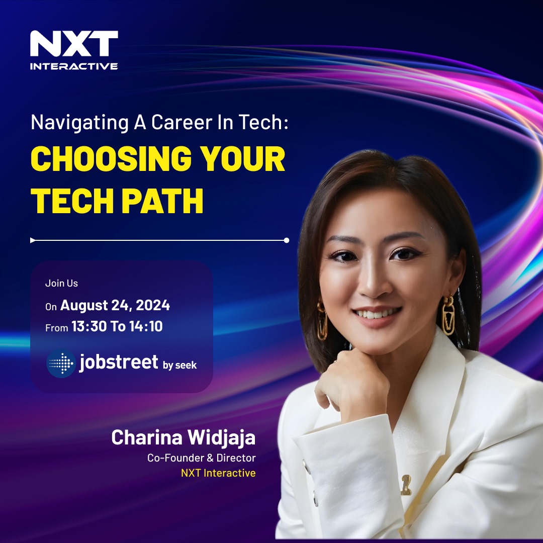Exciting News! 🚀
Join us on August 24, 2024, from 13:30 to 14:10 for an insightful session at Jobstreet Singapore, where our Co-Founder &amp; Director, Charina Widjaja, will share her expertise on navigating a career in the tech space. 🌟