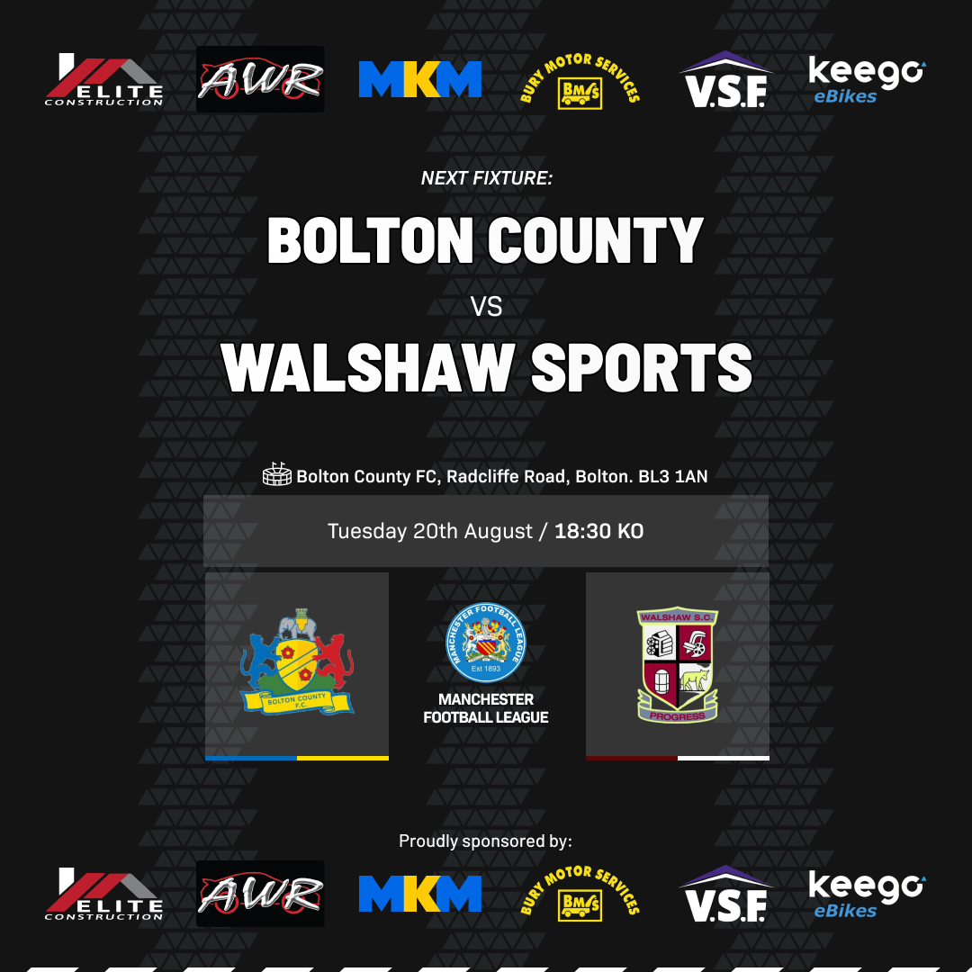 Tuesday night another local derby <a href="/Boltoncountyfc/">Bolton County F.C.</a>