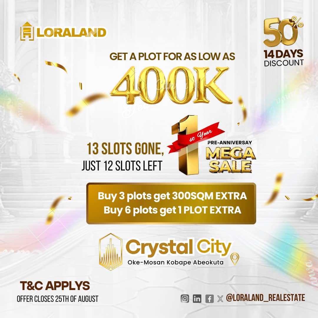 SundayBamigbay1's tweet photo. Secure Your Future with Us!

Don't fall prey to fraudulent land deals. Buy with confidence from LORALAND REAL ESTATE, the trusted experts in land sales.

Remember, your land, your legacy. Let us help you build a solid foundation.

Contact us today to explore our exclusive land https://t.co/S5dN4mxHmM