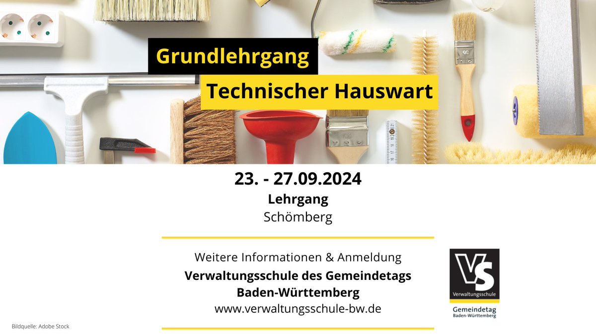 Wo Technik im Einsatz ist, gibt es für Technische Hauswarte immer etwas zu tun. 
Mehr Informationen und Anmeldung unter verwaltungsschule-bw.de/veranstaltunge…