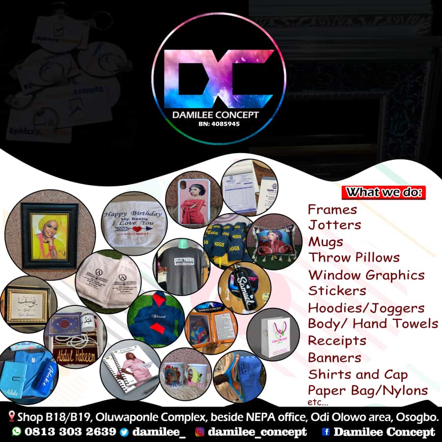 Damilee_'s tweet photo. Are you in need of Signages (indoor and outdoor) Shirt and Facecap branding, Jersey, Mugs, Throw pillows, Keyholders, Stickers, Banner, Paper bags, Awards, Door tags, etc.. 

Shop B18/B19, Oluwaponle Complex, beside NEPA Office, Odi Olowo area, Osogbo. 
https://t.co/OfpGaSWLfS https://t.co/7C1Rdv5NUH