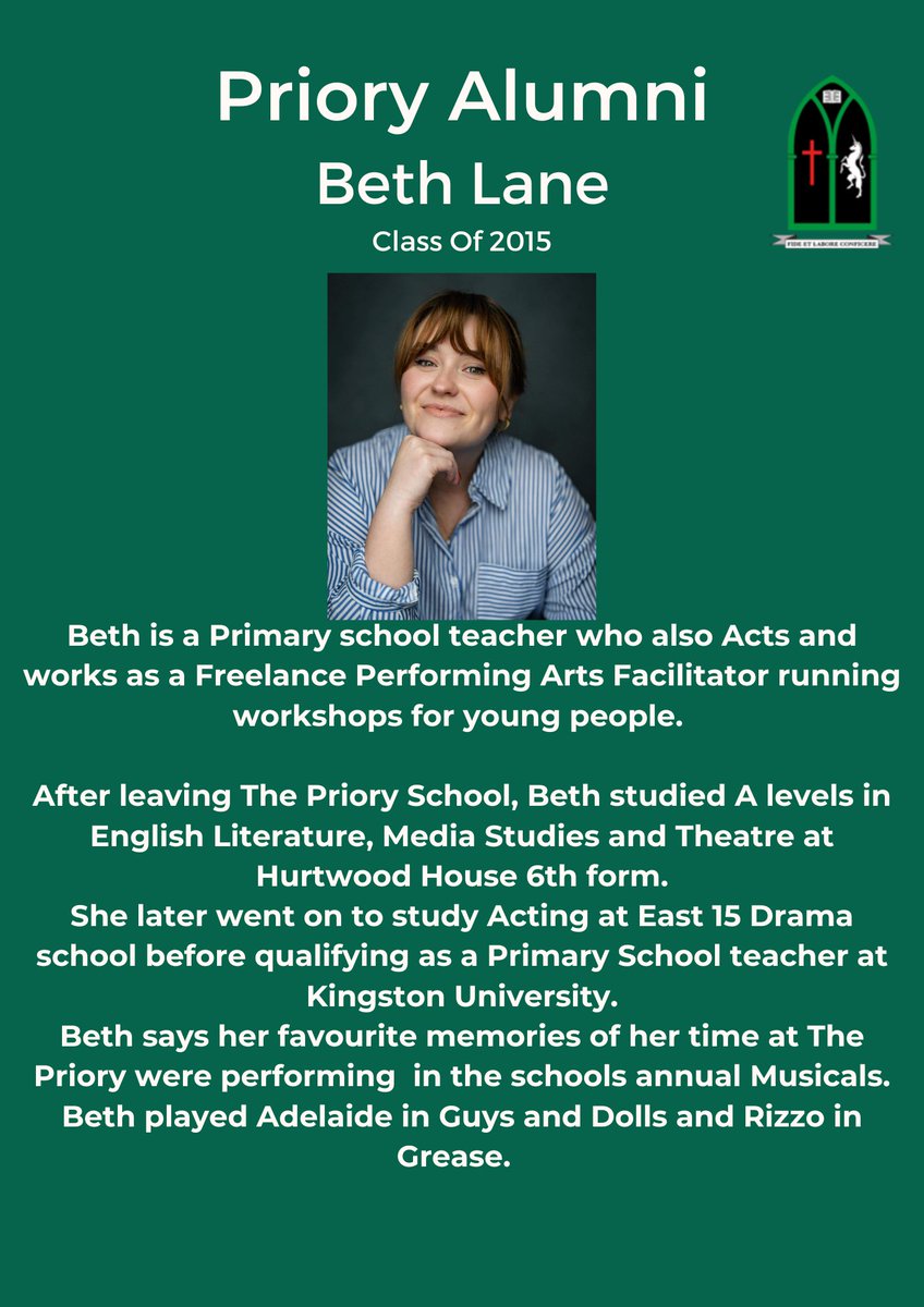 DorkingPriory (@dorkingpriory) on Twitter photo Celebrating Priory Alumni!
We are very proud of Beth and all that she achieved at The Priory as well as everything she has gone on to achieve since leaving us.
<a href="/HurtwoodHouse/">Hurtwood House</a> <a href="/Enlightenlt/">Enlighten Learning Trust</a> @PrioryHead <a href="/PrioryAssistH/">Prioryassistanthead</a>
#Educating for life in all its fullness. #proudofpriory Celebrating Priory Alumni!
We are very proud of Beth and all that she achieved at The Priory as well as everything she has gone on to achieve since leaving us.
<a href="/HurtwoodHouse/">Hurtwood House</a> <a href="/Enlightenlt/">Enlighten Learning Trust</a> @PrioryHead <a href="/PrioryAssistH/">Prioryassistanthead</a>
#Educating for life in all its fullness. #proudofpriory