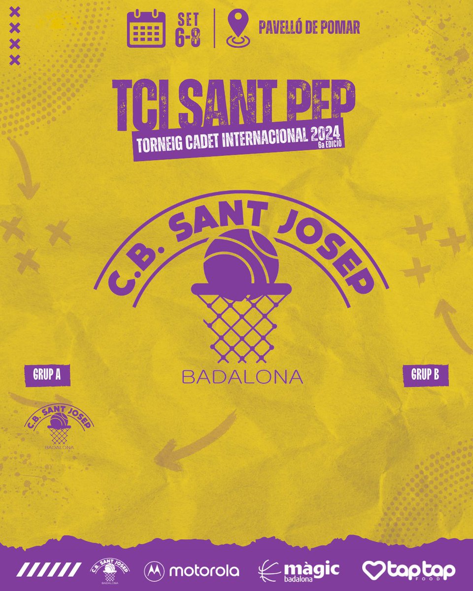 🚨 EQUIPS PARTICIPANTS TCI SANT PEP 2024 🚨

El Cadet A del Motorola CB Sant Josep participarà com a equip amfitrió en el Grup A. El nostre cadet de segon any, dirigit pel Ricard Fusté, té com a objectiu estar al nivell dels millors equips de Catalunya.