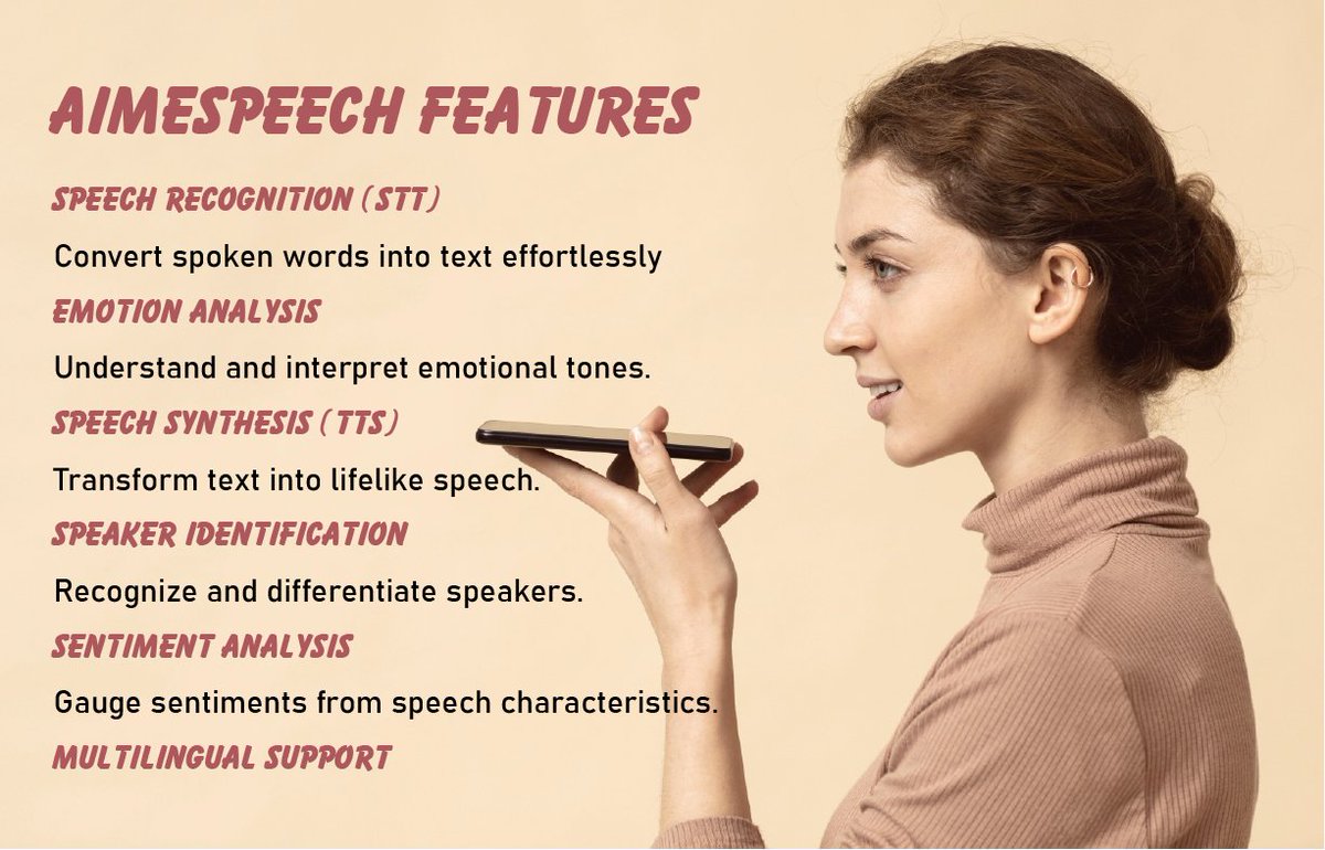 AimeSpeech is the core engine driving advanced speech capabilities within the Aimenicorn software ecosystem. From Speech Recognition (STT) and Speech Synthesis (TTS) to Speaker Identification, AimeSpeech covers it all.