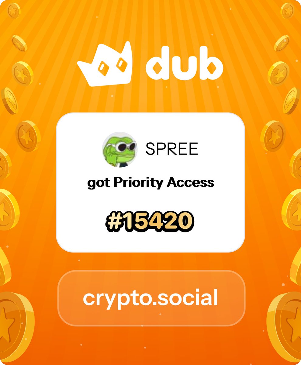 SPR331's tweet image. I just got Priority Access to Dub! Let’s make memecoins PvE again. Get in early™. dub.social