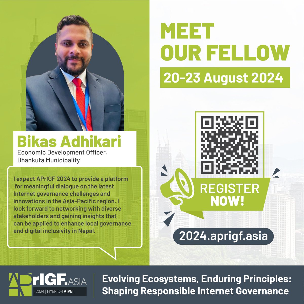 🙌 Our fellows from South Asia are sharing their expectations for APrIGF 2024.

👉See you all at APrIGF 2024!

➡ Check more information here: 2024.aprigf.asia.

#aprigf2024 #InternetGovernance #APrIGF2024Fellows
