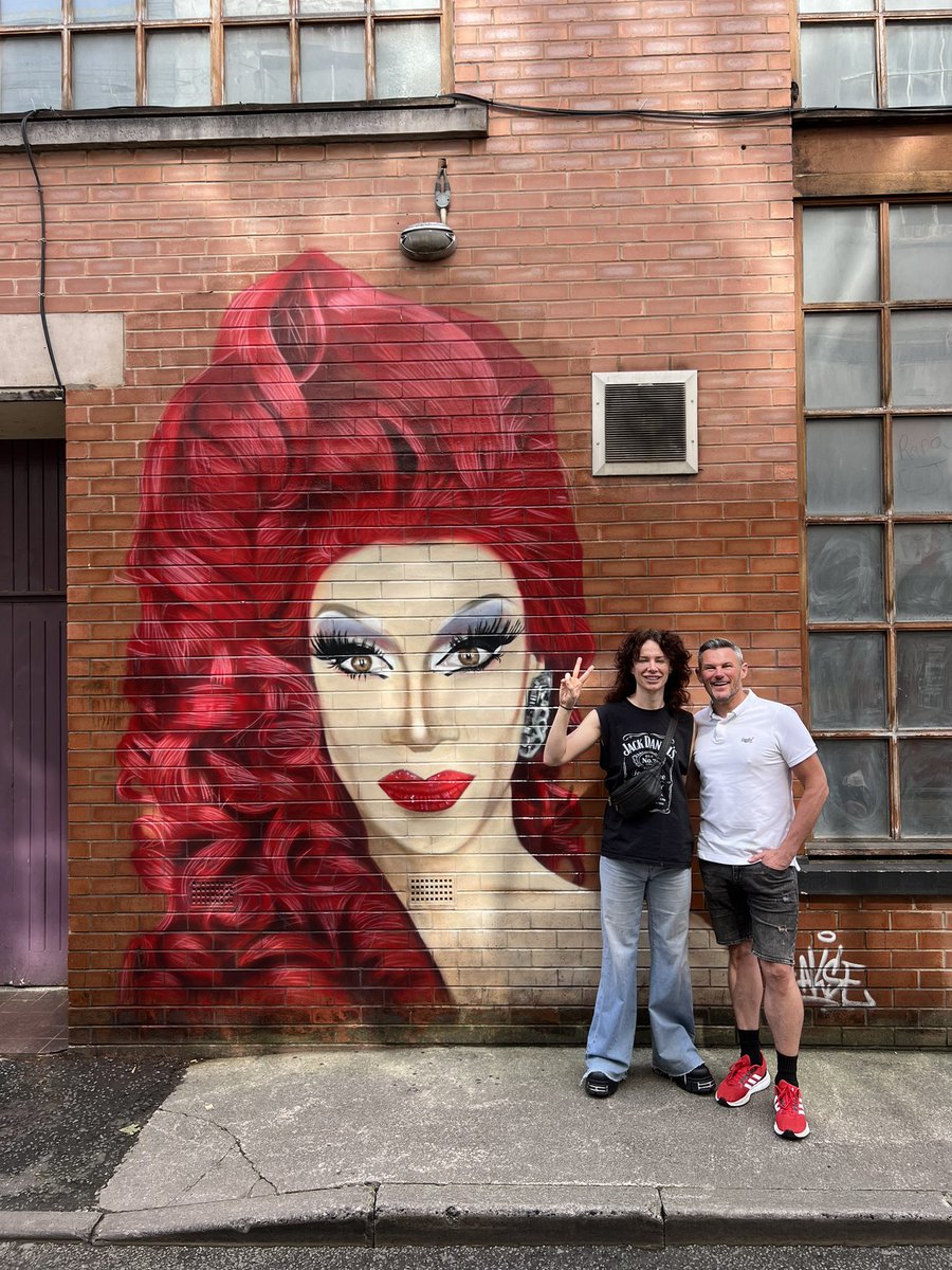 CarlAustinBehan's tweet photo. A massive THANK YOU to @ManchesterPride community fund. A few weeks ago the @Divinadecampo mural had been defaced, with support from the fund, original artist @Akse_P19 was able to restore it to its former glory looking fabulous in time 4 #ManchesterPrideFrstival @MCCCityCentre https://t.co/kvpom0XZPp