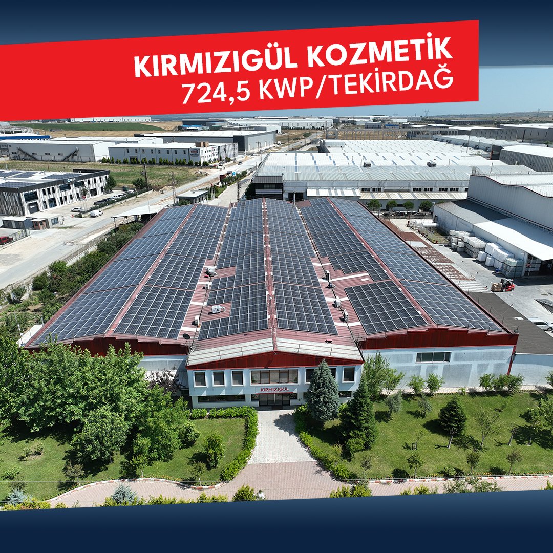 Kırmızıgül Kozmetik firmasının firmasının 724,5 KWP gücündeki çatı tipi GES kurulumunu tamamladık. Firmamıza hayırlı olmasını dileriz.
#ibtsolar #güneş #güneşenerjii #ges #güneşenerjisisantrali #enerjisantrali #enerji #elektrik #solar #Tekirdağ #kozmetik #kırmızıgül