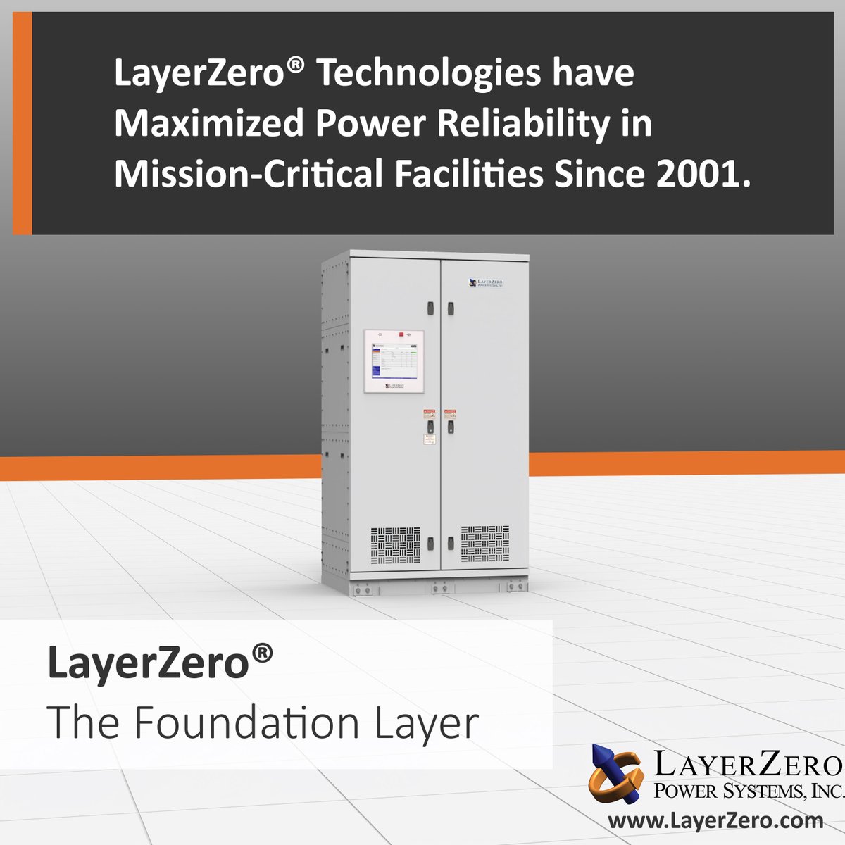 LayerZero's tweet image. LayerZero® technology has maximized power reliability in mission-critical facilities for over 23 years. 

#powerreliability #missioncritical #LayerZero #technology #TheFoundationLayer #Layer0 #LZPS