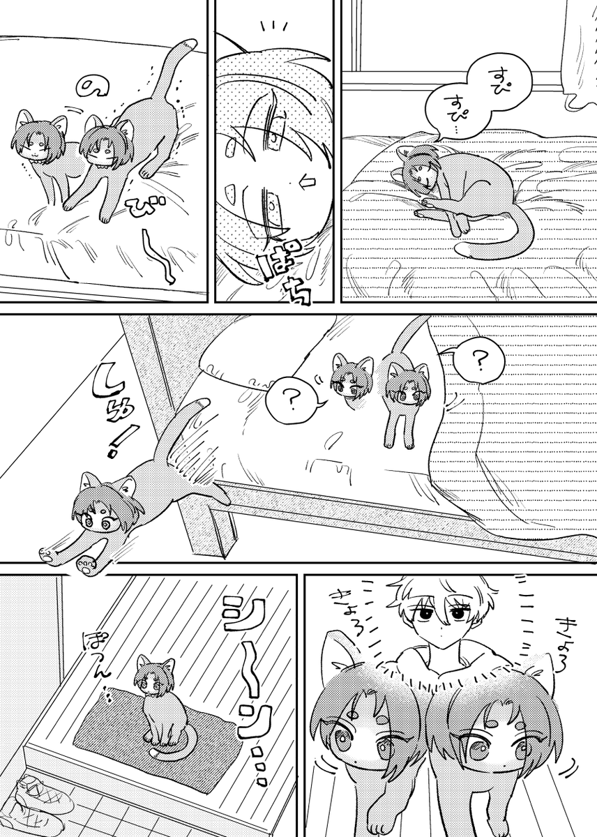 ngro漫画 普段は鳴かないro🐱 