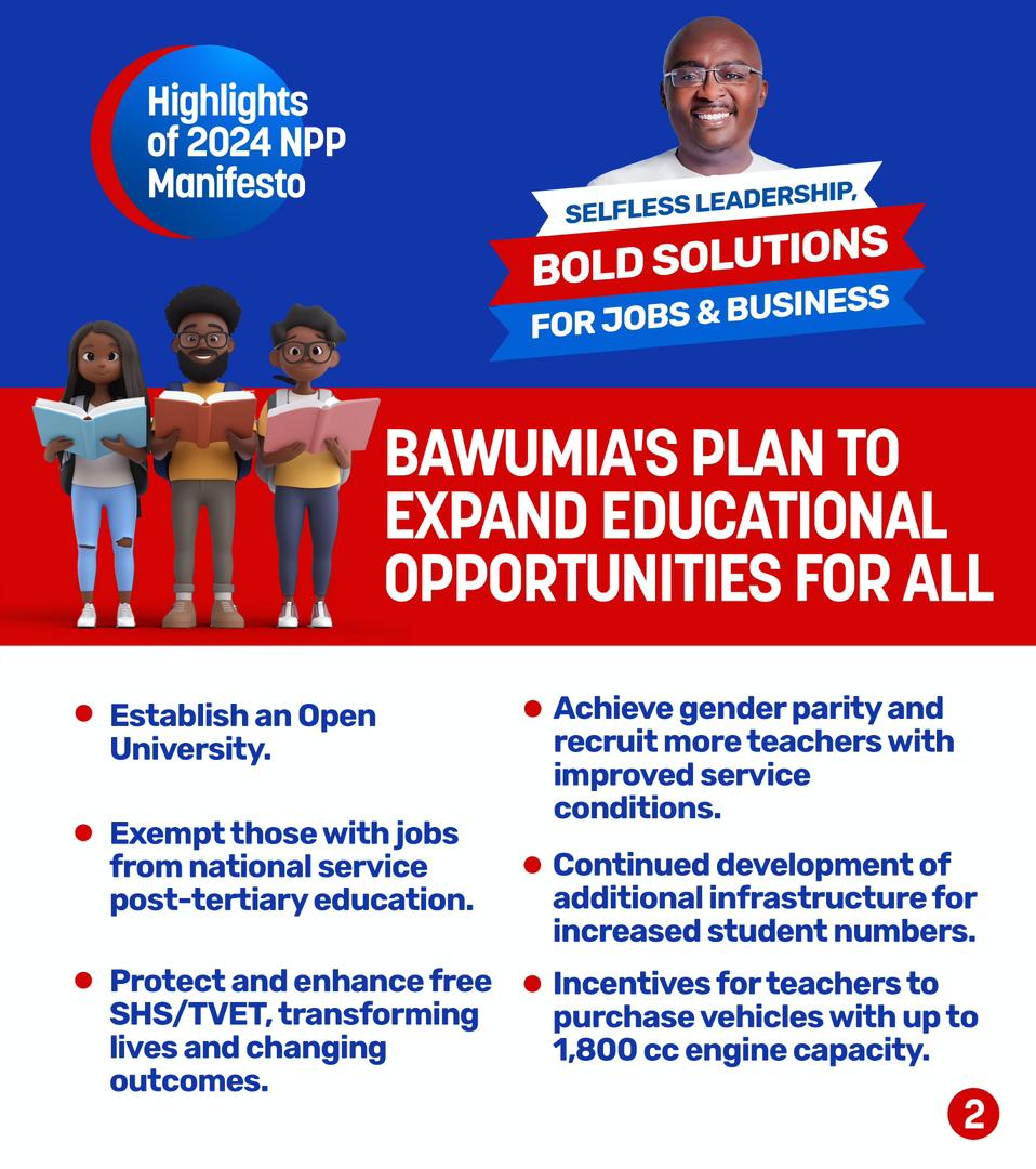 Free working individuals from mandatory national service after tertiary education.
#GhanaNeedsBawumia
#TheBawumiaEffect