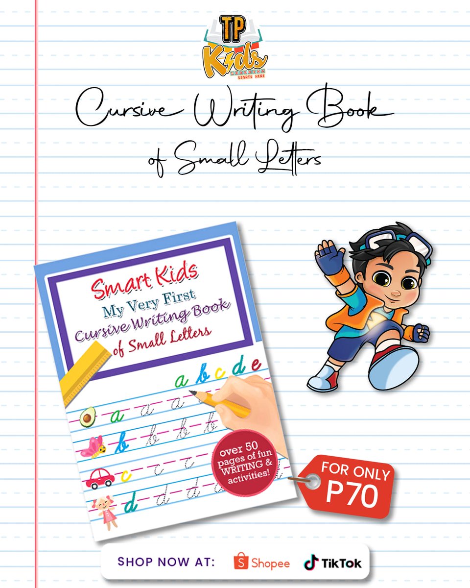 teampayamankids's tweet photo. Watch your child's handwriting improve with our engaging Cursive Writing Book of Small Letters. Fun and effective learning! ✍🏼🤓

#TPKids #LearningStartsHere
#EducationalToys #EducationalBooks https://t.co/iqoRXMdYgL