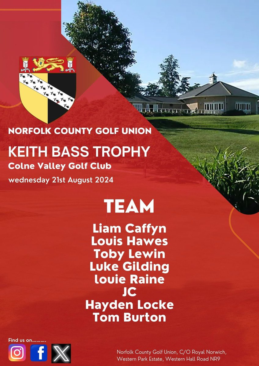 NCGU1908's tweet image. Team News…..

Keith Bass Trophy 🏆 
This Wednesday, the Norfolk Under-14s will compete against Essex, Suffolk, and Bedfordshire in the annual Quadrangular match at Colne Valley Golf Club.