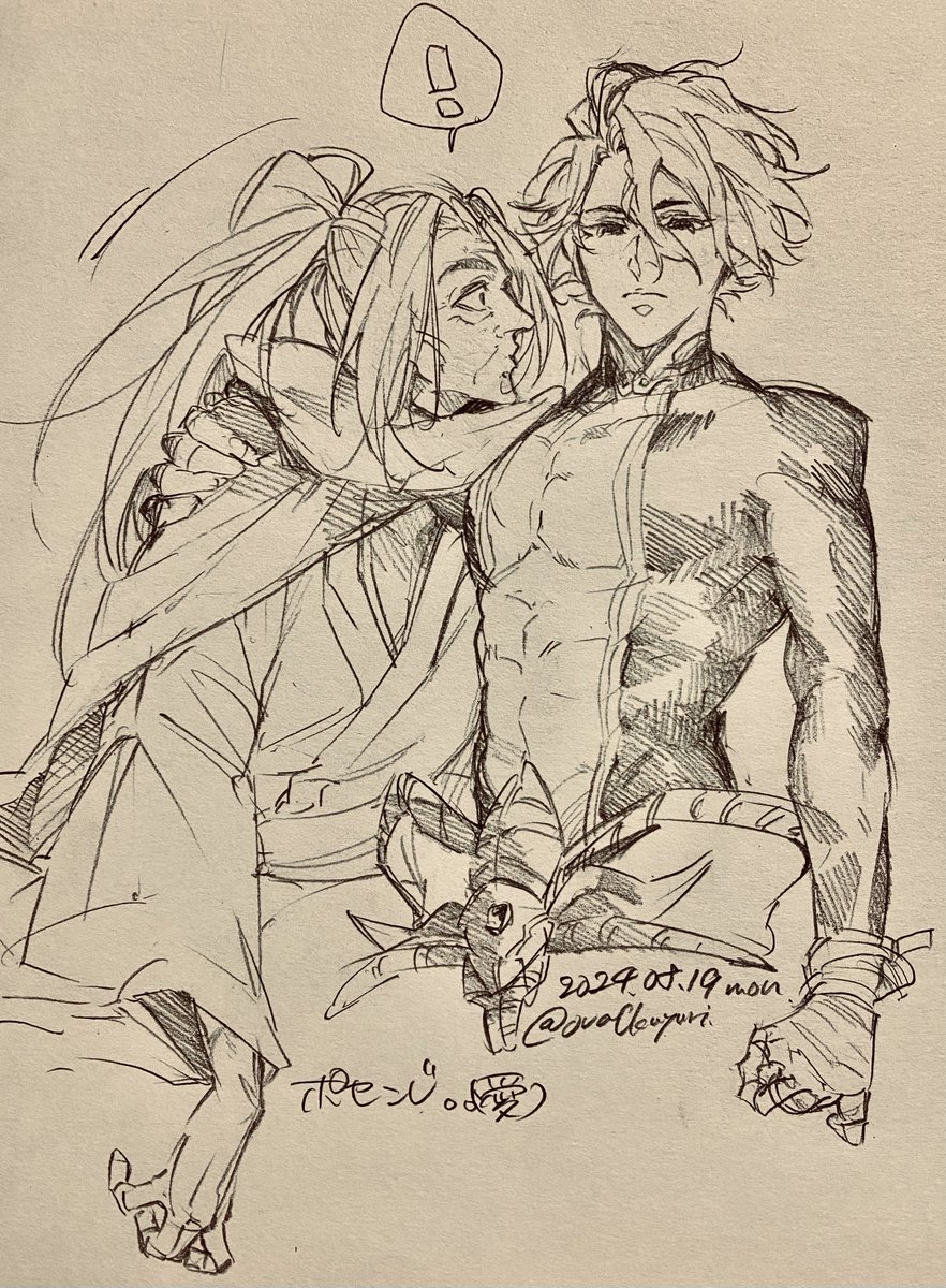 ポセこじ🔱🌊⚔️アナログらくがき 