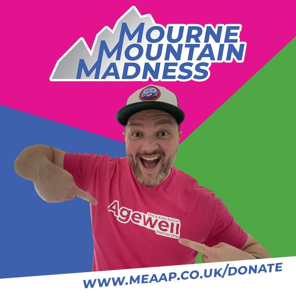 Chrissy has lost the plot! He's taking on the Mournes in aid of Agewell.
Sponsor his Mourne Mountain Madness and help us to support local Older People in Ballymena, Larne &amp; Carrickfergus. buff.ly/3WPMFwz