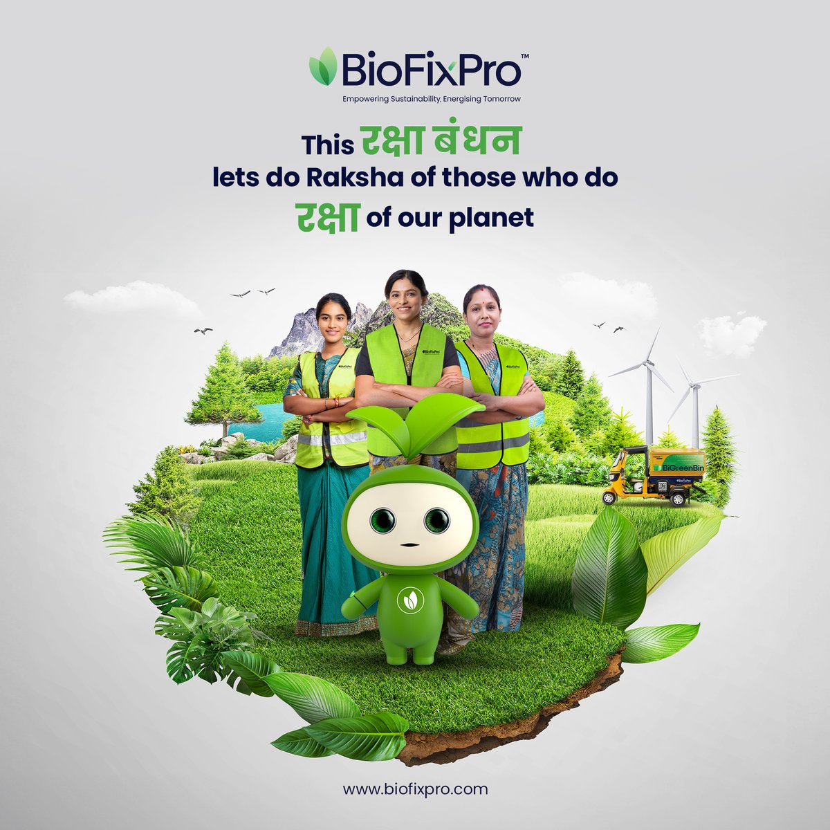 BioFixPro's tweet image. Celebrating the true protectors of our cities—the incredible women at BioFixPro. They work tirelessly to keep our neighbourhoods clean and our environment safe. These women safeguard our cities, making them better, cleaner places for us all.
Happy Raksha Bandhan from BioFixPro!