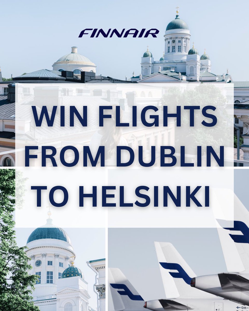 Win 2 Return Flights to Helsinki! 🎉

Dublin Airport and <a href="/Finnair/">Finnair</a> are giving away two return flights from Dublin to Helsinki! 🇫🇮✨

To enter:
Follow <a href="/DublinAirport/">Dublin Airport</a>
Like this post
Tag a friend in the comments