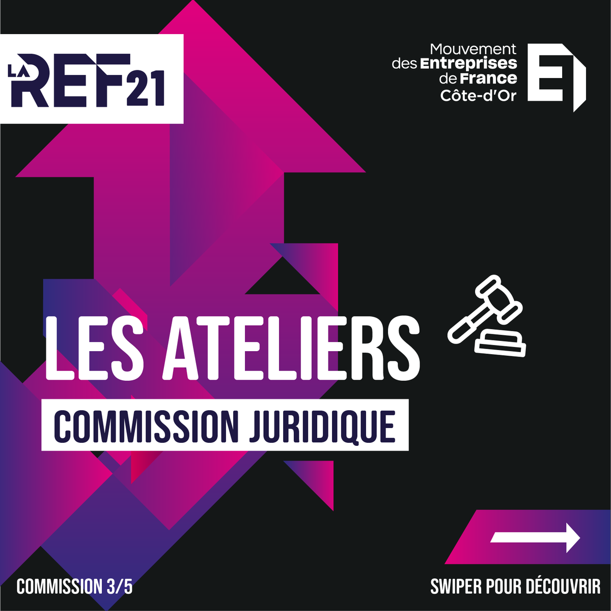 medef21's tweet photo. 💥 Passons de la parole AUX ACTES avec notre troisième commission !  

⚖️Pour la REF21 2024, nos commissions vous ont concocté des ateliers innovants, découvrez aujourd’hui le programme de la Commission Juridique.  

👇Découvrez les deux ateliers proposés par la commission👇 https://t.co/7zLzPGGMA1