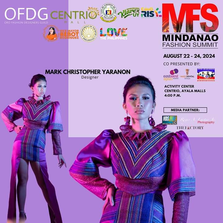 iloveMFS's tweet photo. Join us at the Activity Center, @AyalaCentrio on August 22-24, 2024, for the Mindanao Fashion Summit 2024! 

Witness the finest in Mindanaoan fashion as we celebrate creativity, culture, and couture. Don’t miss out on this spectacular event!

#MindanaFashionSummit2024 https://t.co/N3XoDEUsM8