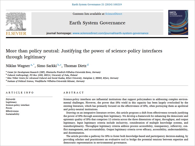 EIUI_Dal's tweet image. Tho’ #PolicyMaking requires #knowledge, write @NiklasWagner5 et al., bridging science &amp;amp; policymaking is contested at #SciencePolicyInterfaces. Their framework of the #legitimacy of SPIs, includes 12 criteria, eg, multiple knowledge inputs &amp;amp; output access doi.org/10.1016/j.esg.…