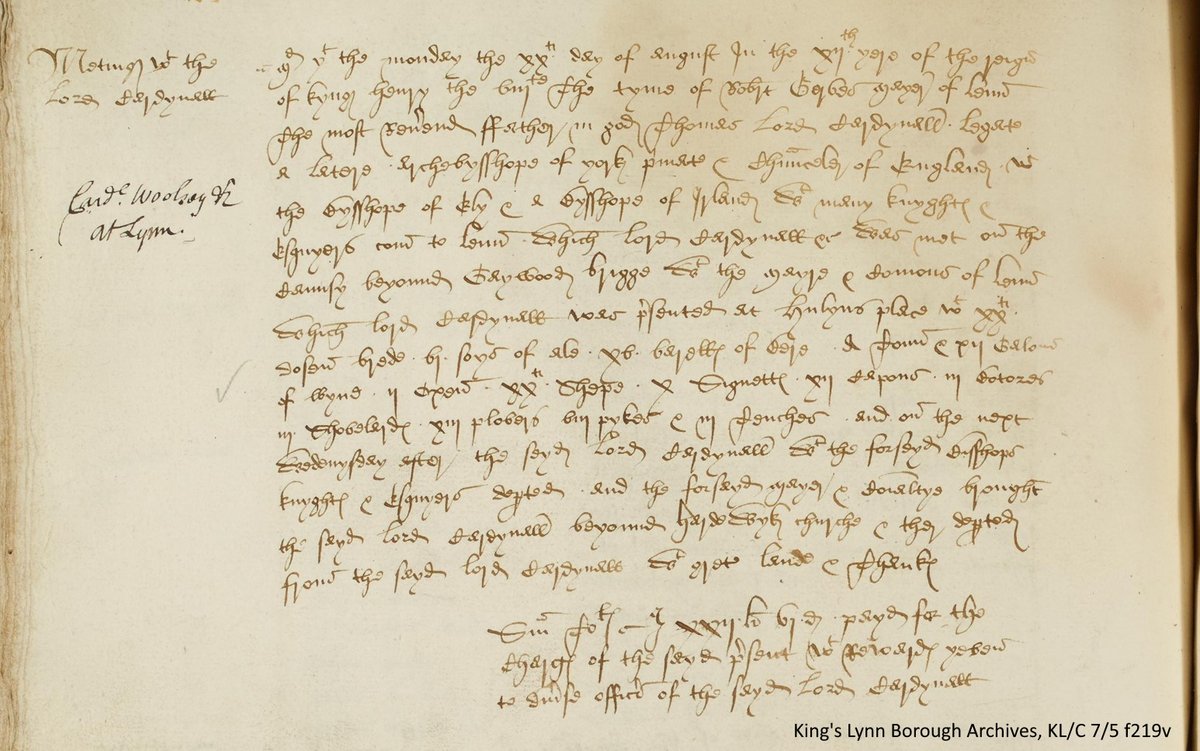 storiesoflynn's tweet photo. A feast was provided for Cardinal Wolsey and his entourage when they arrived in Gaywood #otd in 1520. It features a lot of wine a beer and some unusual food items including bitterns, spoonbills and cygnets. https://t.co/ZXJcc4Gxvp