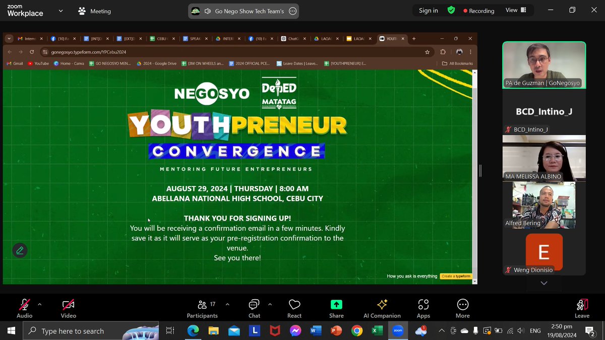 audley1112's tweet photo. Youthpreneur Convergence
Planning Meeting with RO VII, SDO- Cebu City, Abellana National School and Go Negosyo team https://t.co/7QCypV4cQK