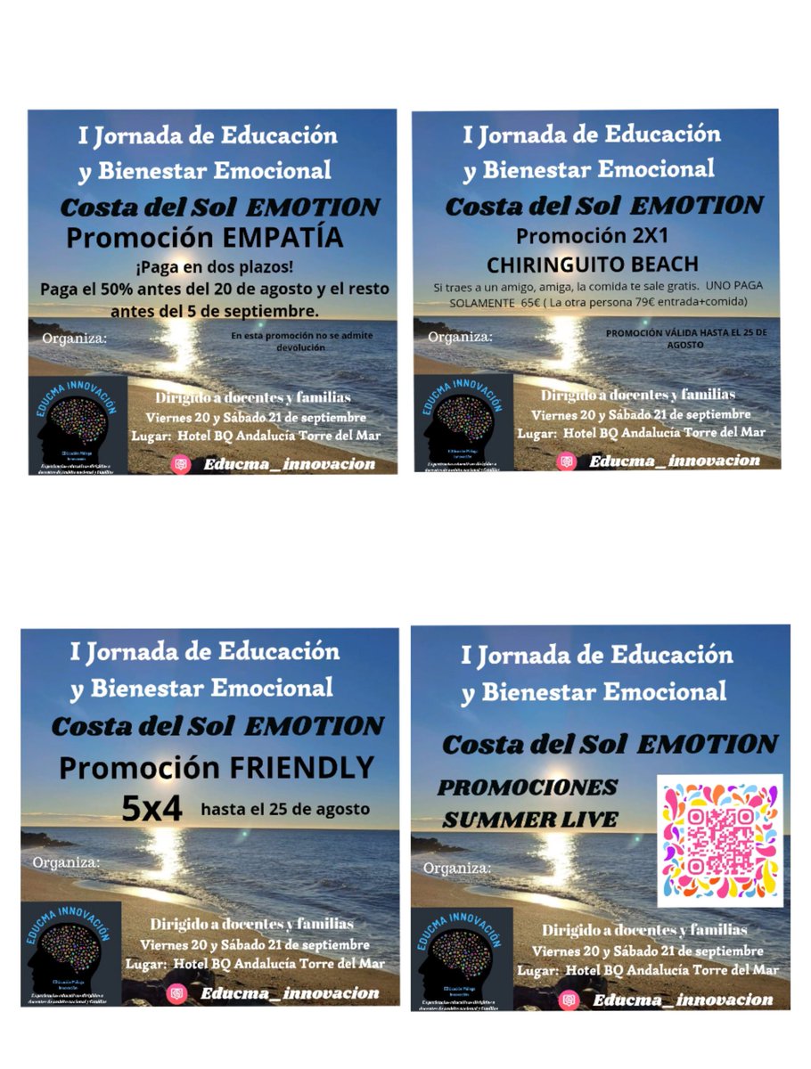 Últimos días de promociones para una Jornada de Bienestar emocional y educación emocional.
Inscripciones en: view.genially.com/6659fdd80de2c0… 
<a href="/silviaalava/">Silvia Álava Sordo</a> @aortegacoaching @esolysol11 entre otros