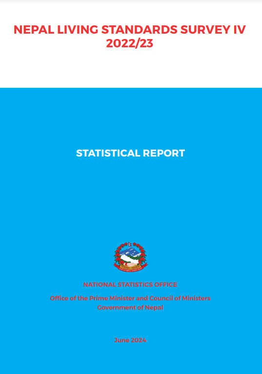 National Statistics Office, Nepal (@nso_nepal) on Twitter photo рдиреЗрдкрд╛рд▓реА рдШрд░рдкрд░рд┐рд╡рд╛рд░рдХреЛ рдФрд╕рдд рд╡рд╛рд░реНрд╖рд┐рдХ рдЖрдореНрджрд╛рдиреА рд░реБ. рел рд▓рд╛рдЦ релрез рд╣рдЬрд╛рд░ резрекрео рд░рд╣реЗрдХреЛ рдЫред рдпрд╕реНрддреИ рдФрд╕рдд рдкреНрд░рддрд┐ рд╡реНрдпрдХреНрддрд┐ рдЖрдореНрджрд╛рдиреА рд░реБ. рез,рейрем,ренрежрен рд░рд╣реЗрдХреЛ рджреЗрдЦрд┐рдиреНрдЫ рдЬрд╕ рдЕрдиреБрд╕рд╛рд░ рд╕рдмреИрднрдиреНрджрд╛ рдЧрд░рд┐рдм реиреж рдкреНрд░рддрд┐рд╢рддрдХреЛ рд░реБ. ремрез,рейрейрел рд░ рд╕рдмреИрднрдиреНрджрд╛ рдзрдиреА реиреж рдкреНрд░рддрд┐рд╢рддрдХреЛ рд░реБ.реи,релреп,реоремрен рд░рд╣реЗрдХреЛ рдЫред
рд╕реНрд░реЛрддрдГ рдиреЗрдкрд╛рд▓ рдЬреАрд╡рдирд╕реНрддрд░ рд╕рд░реНрд╡реЗрдХреНрд╖рдг рдЪреМрдереЛ реирежренреп/реореж (NLSS IV) рдиреЗрдкрд╛рд▓реА рдШрд░рдкрд░рд┐рд╡рд╛рд░рдХреЛ рдФрд╕рдд рд╡рд╛рд░реНрд╖рд┐рдХ рдЖрдореНрджрд╛рдиреА рд░реБ. рел рд▓рд╛рдЦ релрез рд╣рдЬрд╛рд░ резрекрео рд░рд╣реЗрдХреЛ рдЫред рдпрд╕реНрддреИ рдФрд╕рдд рдкреНрд░рддрд┐ рд╡реНрдпрдХреНрддрд┐ рдЖрдореНрджрд╛рдиреА рд░реБ. рез,рейрем,ренрежрен рд░рд╣реЗрдХреЛ рджреЗрдЦрд┐рдиреНрдЫ рдЬрд╕ рдЕрдиреБрд╕рд╛рд░ рд╕рдмреИрднрдиреНрджрд╛ рдЧрд░рд┐рдм реиреж рдкреНрд░рддрд┐рд╢рддрдХреЛ рд░реБ. ремрез,рейрейрел рд░ рд╕рдмреИрднрдиреНрджрд╛ рдзрдиреА реиреж рдкреНрд░рддрд┐рд╢рддрдХреЛ рд░реБ.реи,релреп,реоремрен рд░рд╣реЗрдХреЛ рдЫред
рд╕реНрд░реЛрддрдГ рдиреЗрдкрд╛рд▓ рдЬреАрд╡рдирд╕реНрддрд░ рд╕рд░реНрд╡реЗрдХреНрд╖рдг рдЪреМрдереЛ реирежренреп/реореж (NLSS IV)