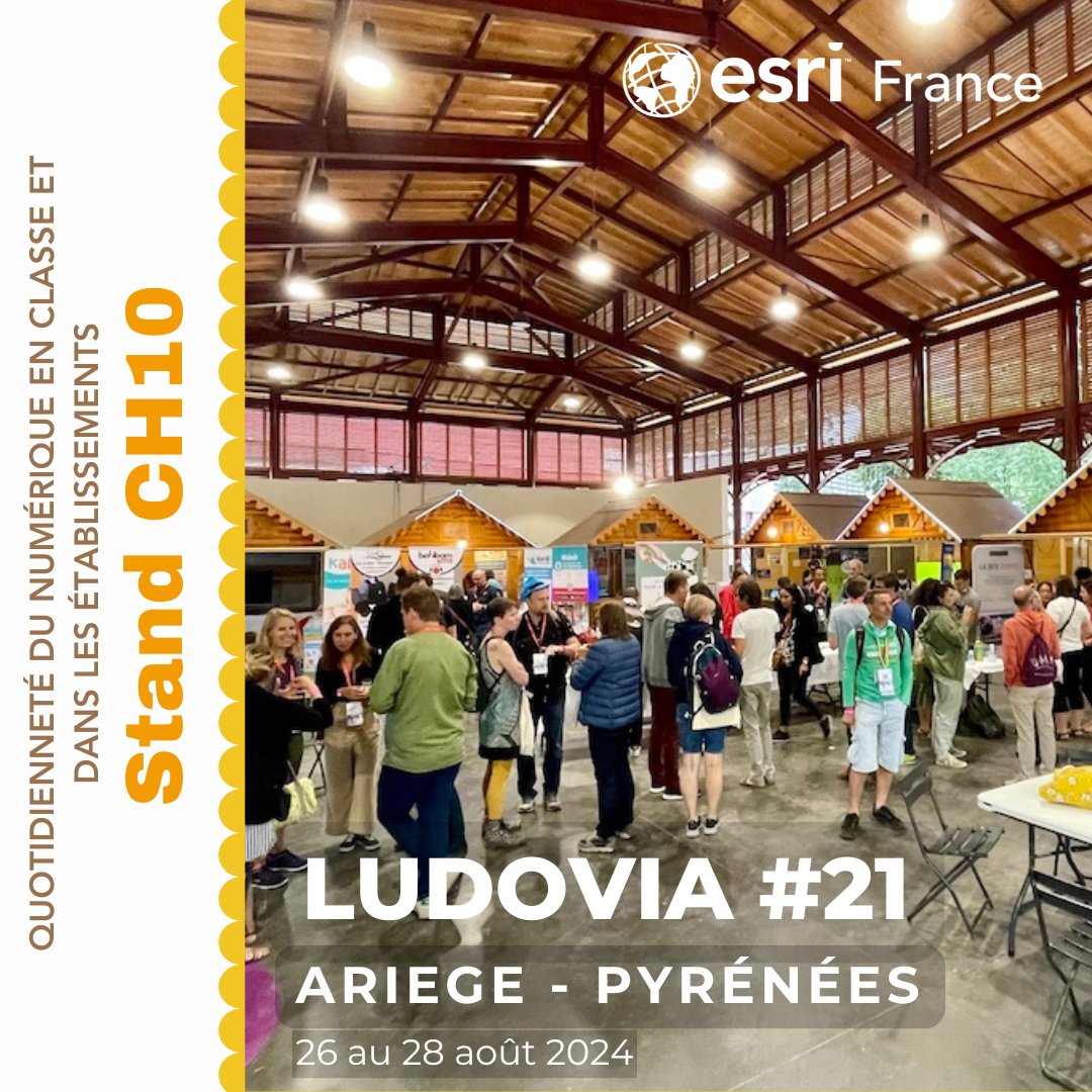 📢 Nous serons sur le salon LUDOVIA !
📆 Du 26 au 28 août, venez à notre rencontre stand CH10 et découvrez les dernières tendances de l'éducation numérique, des SIG et des usages de la Géo. 📚🌍
En savoir plus eu1.hubs.ly/H0bNFZY0
#LUDOVIA2024 #EsriFrance