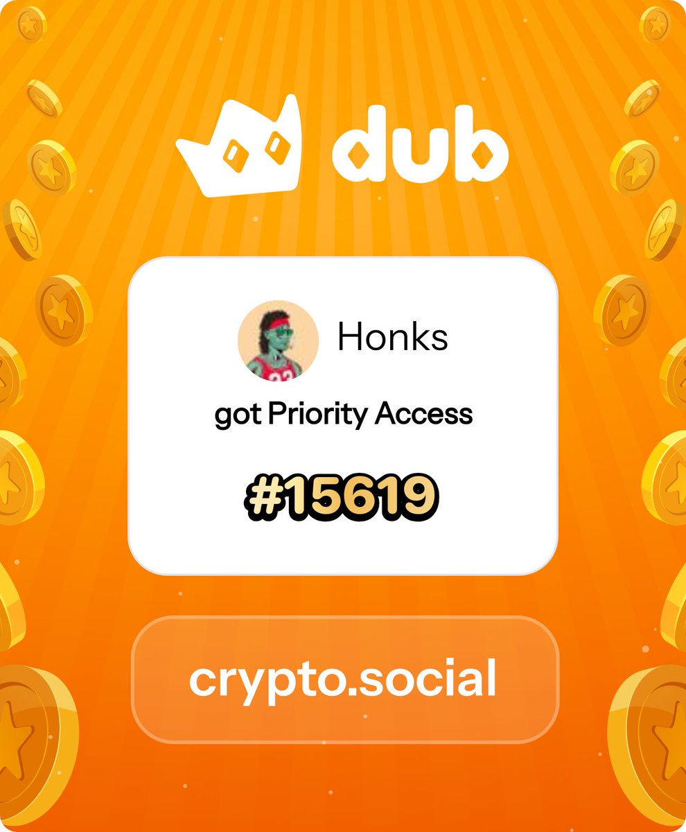 _honks_'s tweet image. I just got Priority Access to Dub! Let’s make memecoins PvE again. Get in early™. dub.social