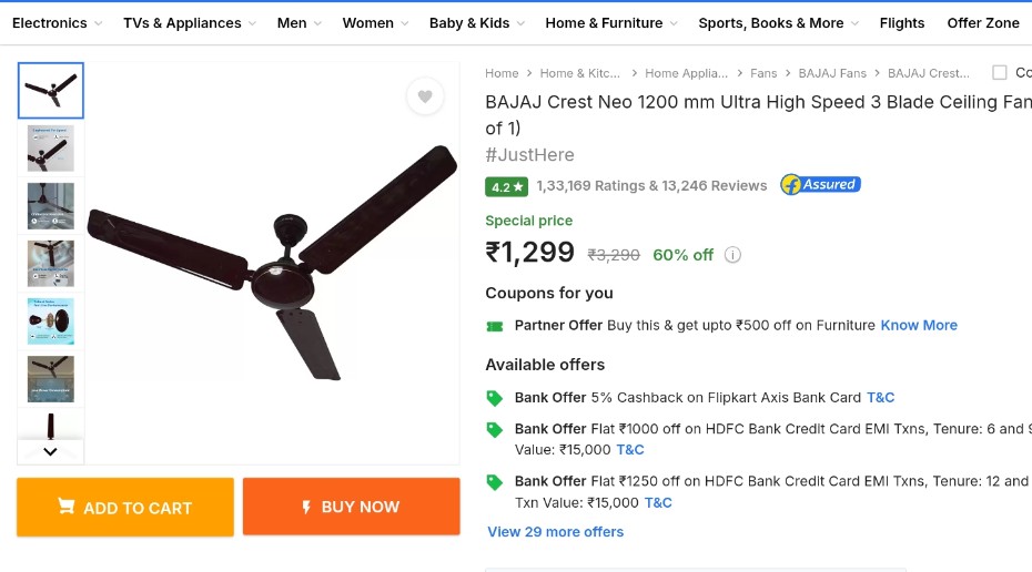 itscrazydeal's tweet photo. High Speed Bajaj Crest Neo Ceiling fan at just Rs 1299 - https://t.co/ifnl8IT3PP
Hurryyy limited deals #GrabDeal https://t.co/Sck37PJ0ox