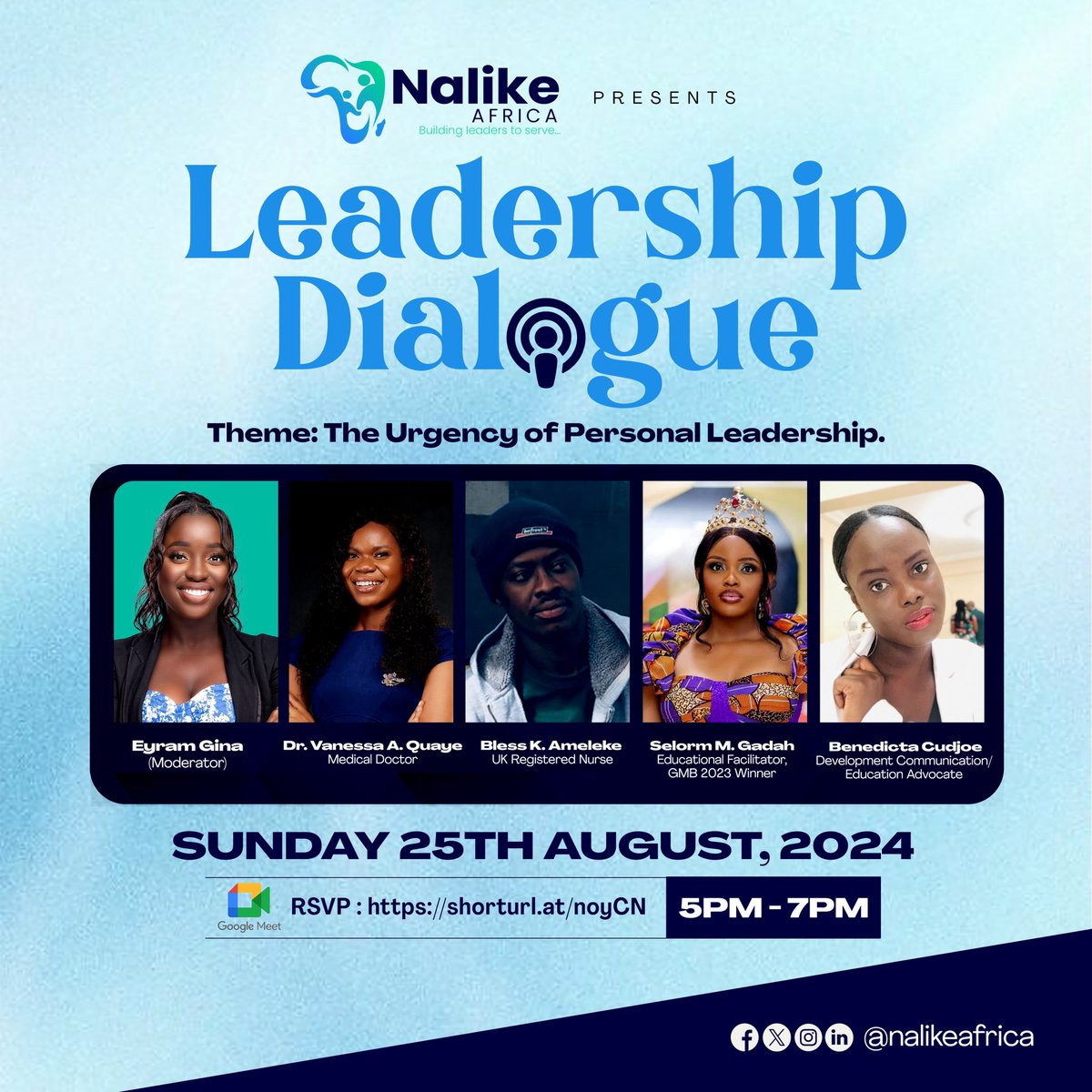 This program offers participants the opportunity to interact in a virtual session where one can ask their pressing questions in the area of career development, relationship building (networking), and personal development.

Register here to participate: shorturl.at/noyCN