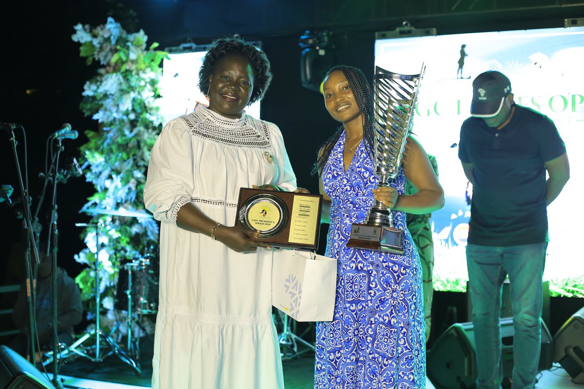 UGCLadiesection's tweet photo. Madina Iddy has claimed the #UGCLadiesOpen 2024 title and becomes the first foreign champion to have her name inscribed on the prestigious Lady Presidential Shield 🛡️, joining Peace Kabasweka and Martha Babirye. Congratulations, Madina! #UGCLadiesOpen #RiseToTheChallenge https://t.co/wN6sExb2qq
