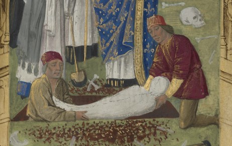 In the early Middle Ages, funerals for those who died a “good death” were elaborate, involving body washing, a vigil, and Masses for the safe passage of the soul. Executed criminals, however, were usually buried away from church graveyards to prevent access to Heaven. #History