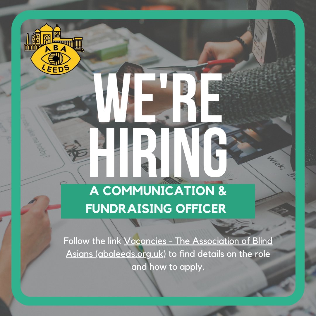 Join our team as a Communication and Fundraising Officer and make a difference in the lives of blind and partially sighted people!

You'll be leading our marketing, communications, and fundraising efforts, helping us secure vital funding and raise awareness for our cause.