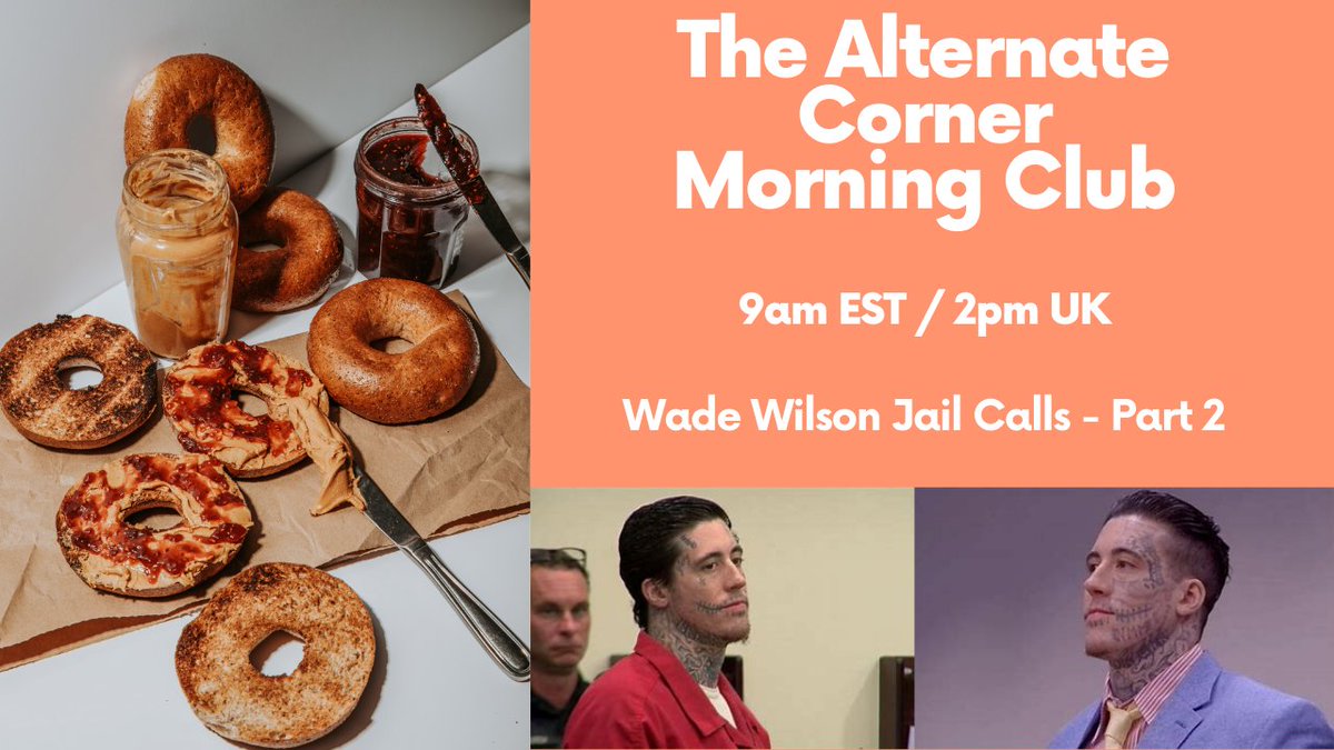 First of Two Streams today. Wade Wilson jail calls. I will be going live at 9am EST // 2pm UK Time - youtube.com/live/8roDtR7dL… Later we will be streaming Day 4 of the Robert Telles Trial - back to back streams today!