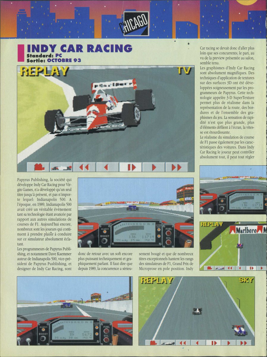 AllmightoFranky's tweet photo. On continue toujours à Chicago avec #IndyCarRacing sur #PC,#ReadySoft qui nous sort #DragonsLair sur #PC et #CDrom!#TimeWarner et son #HellCab et #Maxis avec #SimCity2000 pour #PC et #Mac!! 2/5 https://t.co/Gifw3ti3sI